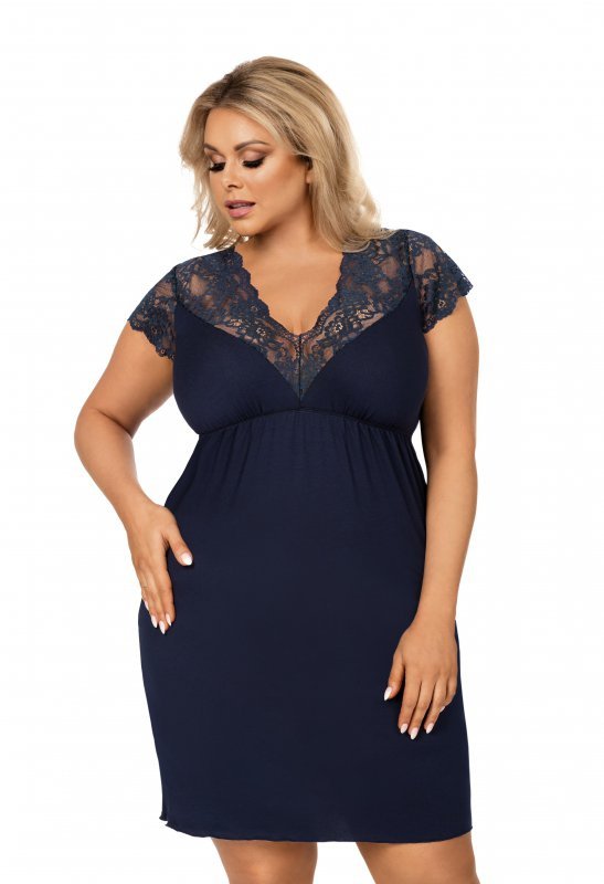 Donna Tess granatowa plus size Koszula nocna