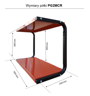 Półka metalowa PG2MCR wymiary