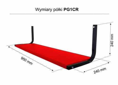 Półka ścienna PG1CR – wymiary