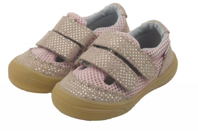 Mazurek Slipper Barefoot PUDER KROPKI na rzepy