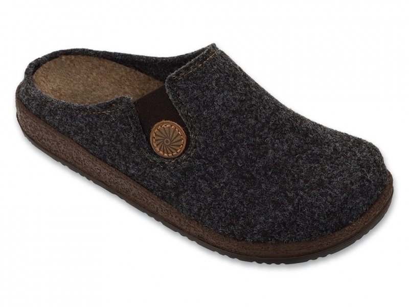 Inblu NL-10 pantofle domowe damskie filcowe - szare