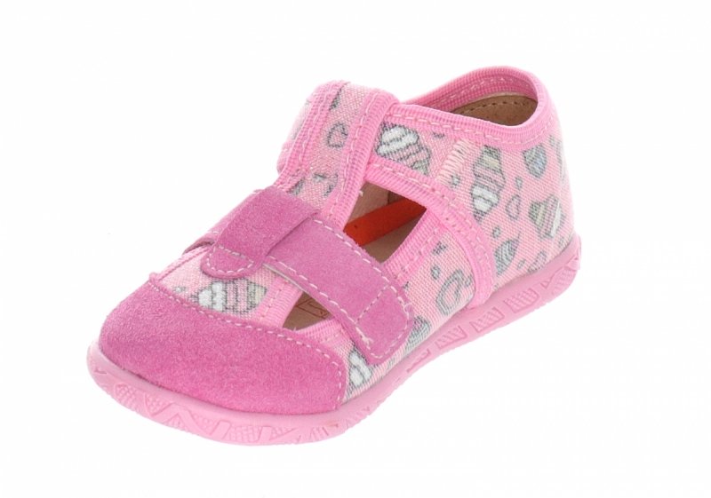 MILAMI 118 BR-62 PINK kapcie dziewczęce różowe na rzepy
