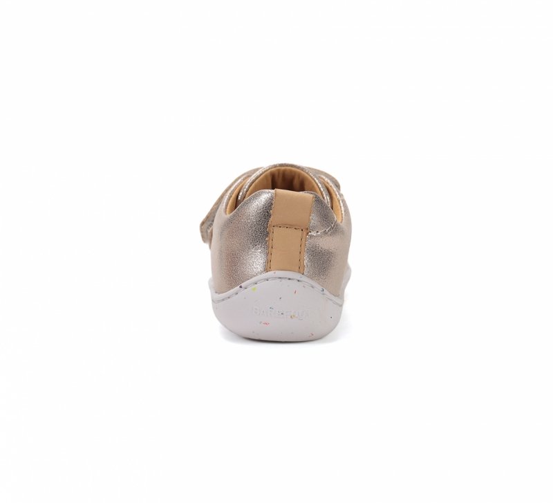BAREFOOT Stitch&amp; Walk S088-61238E GOLD skórzane na rzepy