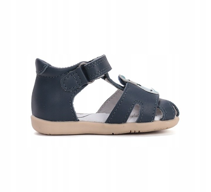 Sandałki skórzane D.D.STEP G075-61516AM ROYAL BLUE na rzepy