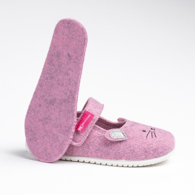 Wojtyłko 5P25098R kapcie dziewczęce filcowe na rzep