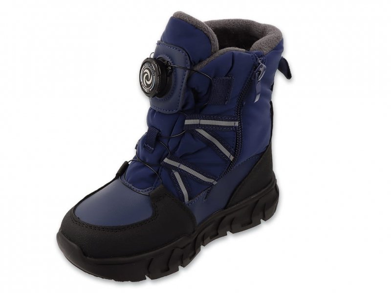 Befado 169X043 Śniegowce granatowe ocieplane wiązanie Twist-BOA