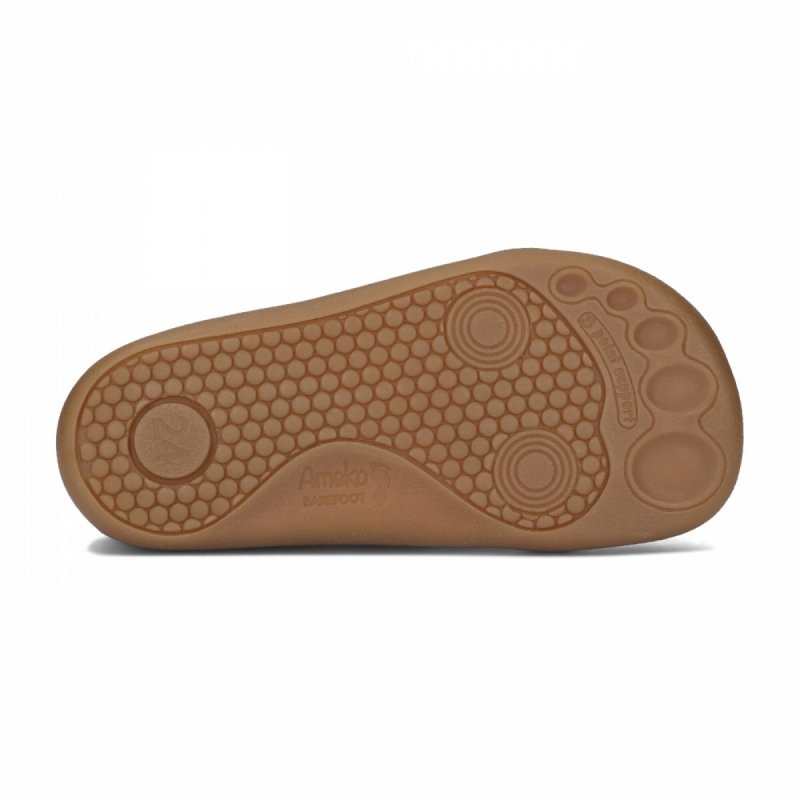 Półbuty AMEKO BAREFOOT OTIS - LION TAUPE dla chłopca na rzepy