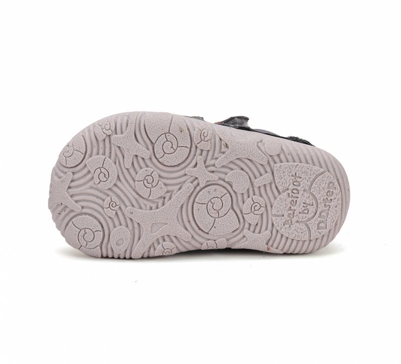 Półbuty D.D.STEP BAREFOOT S073-51761M DARK GREY na rzepy