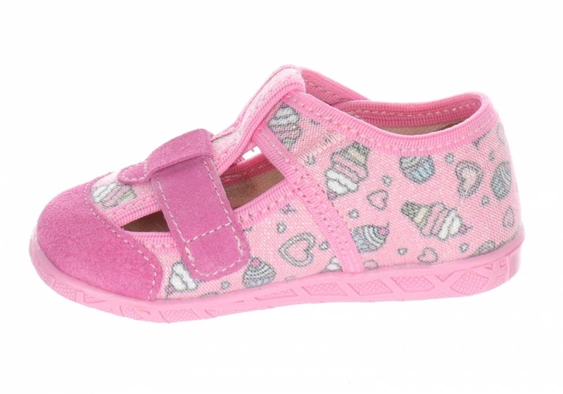 MILAMI 118 BR-62 PINK kapcie dziewczęce różowe na rzepy