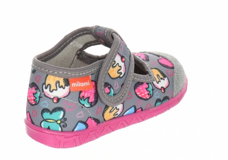 MILAMI 112 BR-53 GREY kapcie dziewczęce na rzep 