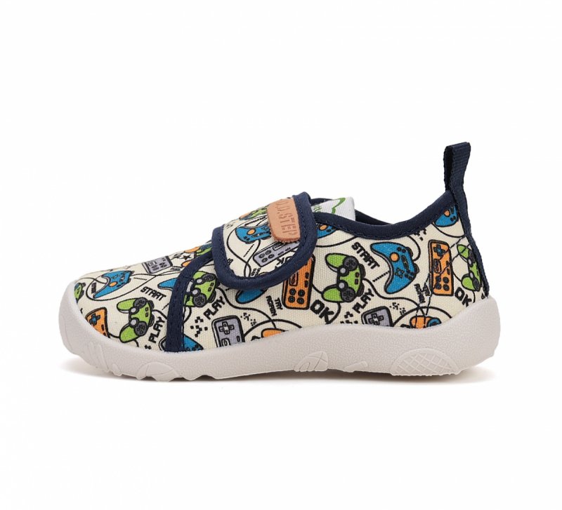 Tenisówki D.D.STEP BAREFOOT C086-51576M WHITE na rzep