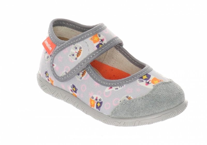 MILAMI 111 BR-17 GREY kapcie dziewczęce szare na rzep