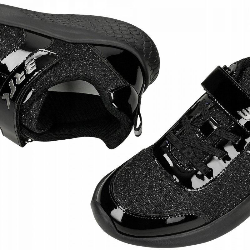BARTEK 8700410 buty sportowe CZARNE błyszczące na rzep