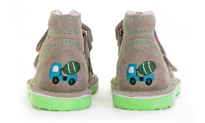 Sandałki profilaktyczne Danielki T135L BEŻ  BETONIARKA na rzepy