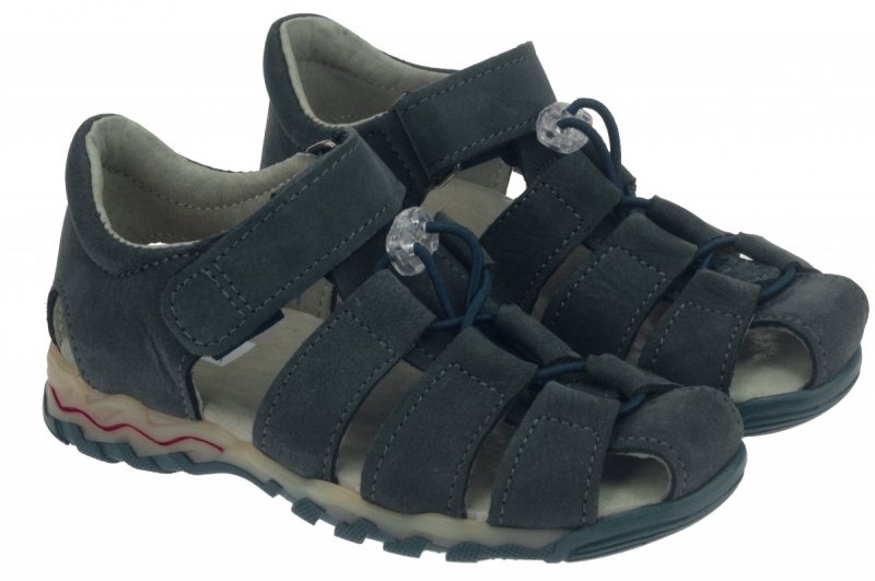 Sandałki zabudowane MAZUREK 1364 c.jeans rzep