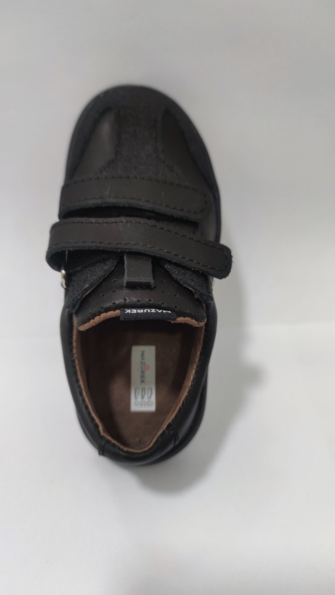 Półbuty skórzane MAZUREK 1362 BLACK na rzepy