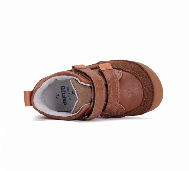 Półbuty D.D.STEP BAREFOOT S063-51483AM CHOCOLATE na rzepy