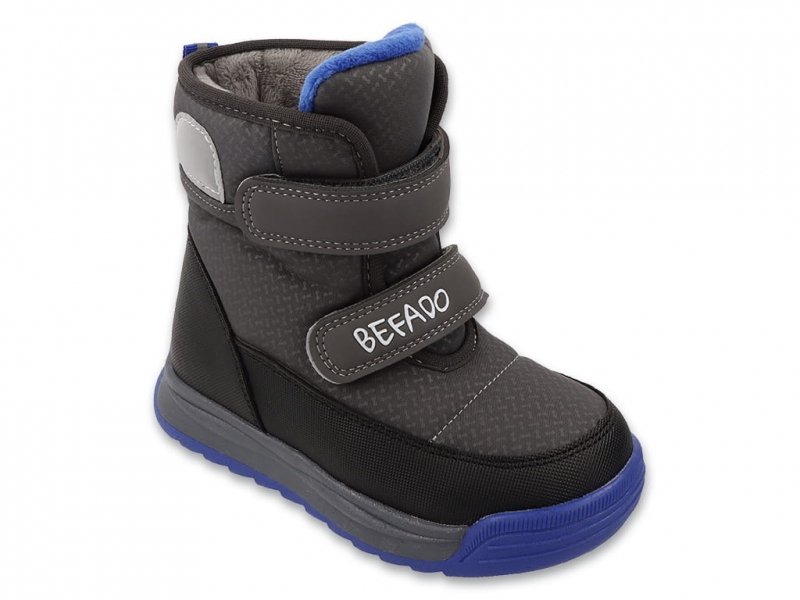 Befado 169X038 Śniegowce szare ocieplane na rzepy