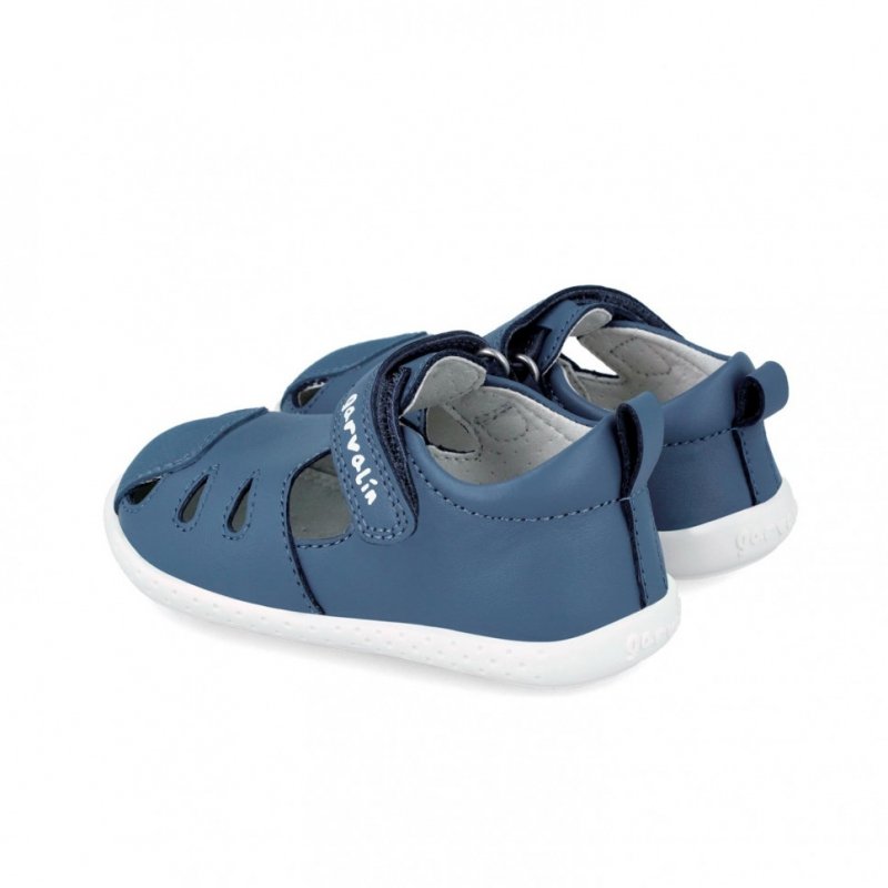 GARVALIN 242323-B PETROL sandał zabudowany barefoot na rzep