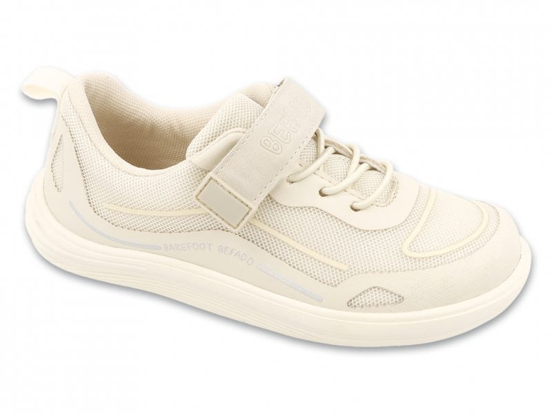 Befado MOOVIE BAREFOOT 004X005 beige buty dziewczęce na rzep