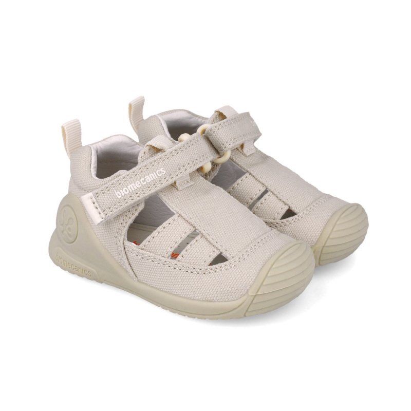 BIOMECANICS 252174-B103 BEIGE sandał tekstylny rzep
