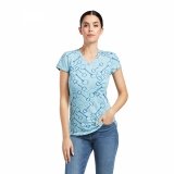 Koszulka damska SNAFFLE SS T-SHIRT - Ariat - milky blue heather