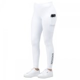 Legginsy damskie jeździeckie EMALIA Full Grip - Spooks - white