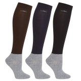 Podkolanówki jeździeckie 3-pak SHOW - Schockemohle - brown/navy/black
