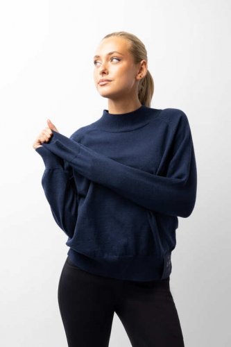 Pulower z mieszanki wełny Faye Woolmix - B//Vertigo - titan navy