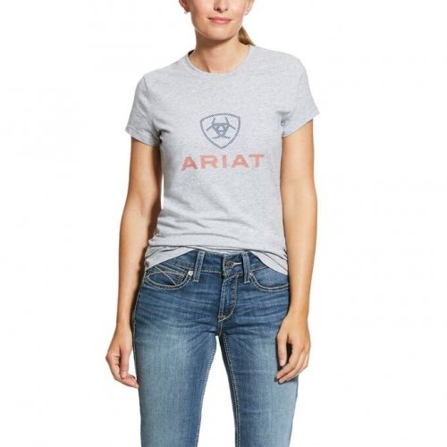 Koszulka damska HD LOGO SS20 - ARIAT - heather grey
