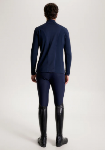 Koszulka męska ZIP THERMO SHIRT 1/4 - Tommy Hilfiger Equestrian - desert sky
