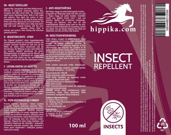 Płyn odstraszający owady 100ml - HIPPIKA.COM