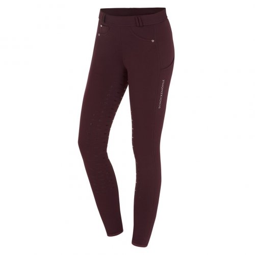 Legginsy zimowe damskie Winter Tights II jesień-zima 2022/23 - Schockemohle - wine