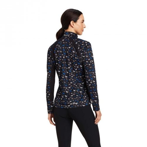 Bluzka damska SUNSTOPPER 2.0 - Ariat - black busy pony print