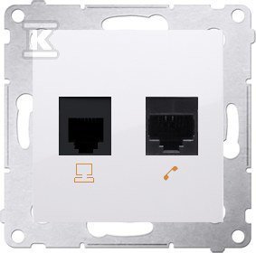 GN.KOMP.RJ45+TELEF.RJ12 BIAŁE SIMON54