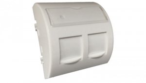 Adapter keystone podwójny kątowy z klapką 2M 45x45 biały Alantec