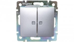 VALENA Łącznik świecznikowy z podświetleniem aluminium 770128 /10 szt./