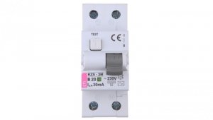 Wyłącznik różnicowo-nadprądowy 2P 20A B 0,03A typ AC KZS-2M 002173105