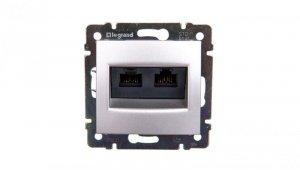 VALENA Gniazdo aluminium 2xRJ45 Cat5e UTP 770231 770231