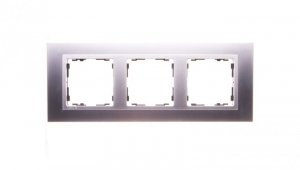 Simon 82 Ramka potrójna pozioma metalowa aluminium/ ramka pośrednia aluminium mat 82937-33