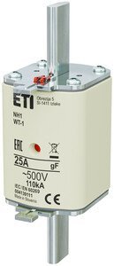 WKŁADKA NH1/WT-1 GF 25A/500V