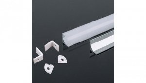 Profil kątowy aluminiowy Mleczny do taśm LED 2000x15,8x15,8mm 3353