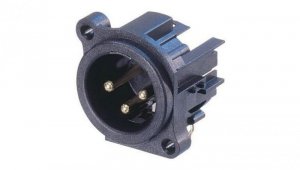 NEUTRIK Wtyk mikrofonowy XLR (3-pin) montażowy do obudowy czarny NC3MAH