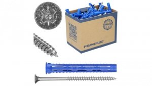 Kołki rozporowe uniwersalne 4ALL 8x65 z wkrętem z łbem stożkowym 5x80 50szt. RAWLPLUG