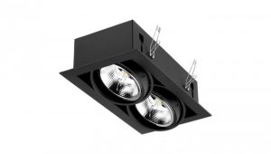 Oprawa Podtynkowa Halogenowa Ruchoma 2x GU10 ES111 Prostokąt Czarna CANIS LUMILED