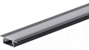 Profil led Basic Plus 2m czarny z osłoną czarną BL