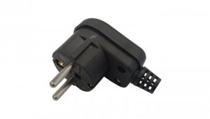 Wtyczka kątowa 2P+Z unischuko IP20 250V~ 16 A czarna 24031