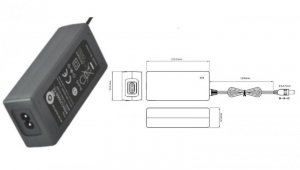 POSC12100A-25 Zasilacz adapter czarny 12W 12V/1A z wtykiem DC - 2.5x5.5