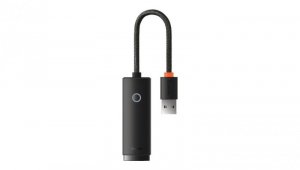Baseus Lite Series adapter USB Typ A - RJ45 gniazdo LAN 100Mbps czarny (WKQX000001)