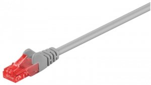 CAT 6Kabel łączący, U/UTP, Szary - Długość kabla 10 m